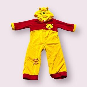 Baby Disney Winnie the Pooh Red and Yellow Onsie Costume PJs With Hood